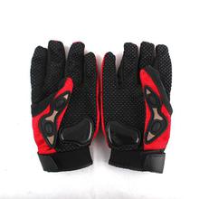 Full Red Knuckle Biker Gloves