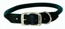 Black Rolled Leather Dog Collar