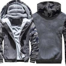 Men's Thick Fleece Lined Hooded Camouflage Jacket