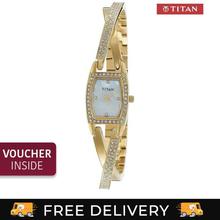 Titan 9851YM01 White Dial Analog Watch For Women - Gold