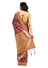 Stylee Lifestyle Red Banarasi  Silk Jacquard Saree - 2295