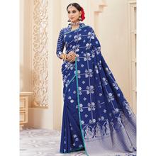 Stylee Lifestyle Blue Banarasi Silk Jacquard Saree - 1850