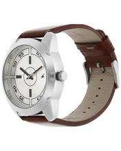 Silver Dial Leather Strap Watch