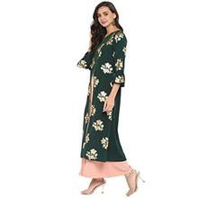 Janasya Women's Dark Green Crepe Kurta With Palazzo