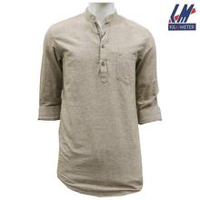 KILOMETER Beige Buttoned Kurta Shirt For Men