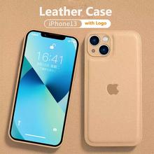 For iPhone 15 14 7 Plus 12 Pro Max 13 XR X Leather Phone Case with Logo Camera Protection Phone Case for iPhone 11 XS Max 12 13 Pro Max 8+