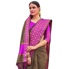 Stylee Lifestyle Brown Banarasi Silk Jacquard Saree (1806)