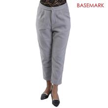 BASEMARK Steel Blue Solid Woolen Pants For Women (014-278)