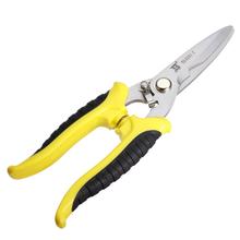 Bosi Multi-Functional Scissors, 420-J2 Cr-V Steel Metal Sheet Cutting Garden Electrician Scissors With Saw Tooth Blade