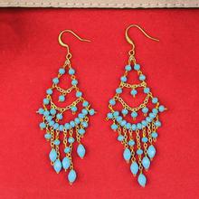 Turquoise Blue Drop Designed Earrings For Women