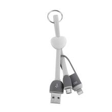 2 in 1 Sync Micro USB IOS Charger Adapter Cable Keyring