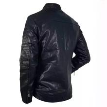 Men Classic PU Leather Biker Jacket - Black