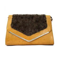 Brown Furry Sling Bag For Women