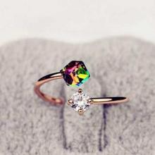 Zircon Classical Alloy Colored Diamond Open Ring