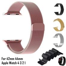 42mm&44mm Apple Watch Band Stainless Steel Belt with Magnetic Buckle For iWatch 4 3 2 1