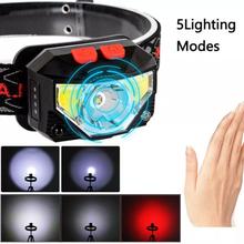 Powerfull 6000lms LED Headlamp Rechargeable Body Motion Sensor Head Light Torch Lamp USB By Shophill