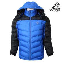 Blue/Black Two-Tone Silicon Down Jacket For Men