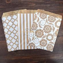 25pcs handmade DIY candy gift bag 5x7inch kraft white style new