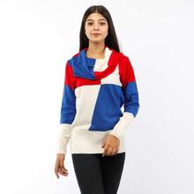 White/Sky/Navy Block Intersia High Neck Sweater(LL-16-10)