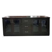 Dark Brown Wooden TV Rack With Shelf & Drawer