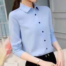 Spring Summer Women Tops Long Sleeve Casual Chiffon Blouse