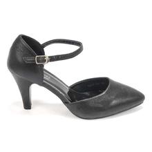 Black Ankle Strap Heel Shoes For Women