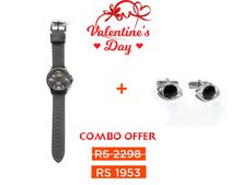 Valentine Combo Offer Gift For Him ( Watch+Cuff-links)