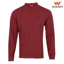 Henley Buttoned T-Shirt For Men - Maroon