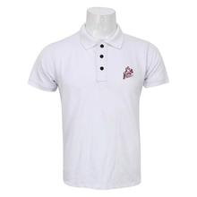 White Solid Polo Neck T-Shirt For Men