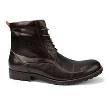 Dark Brown Lace-Up High-Ankle Boots For Men - 911393