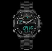 NAVIFORCE NF9133  Sports Watches Waterproof LED Digital Analog Watches Stainless Steel Strap Quartz Men's Watch