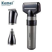 KM-1210 3 in 1 Rechargeable Nose Trimmer, Hair Trimmer and Shaver - Grooming Set for Men, Women- Multicolored