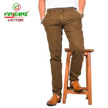 Virjeans Stretchable Cotton Check Chinos Pant for Men (VJC 712) Brown