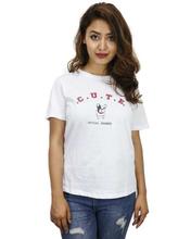 White Cute Printed T-Shirt For Women