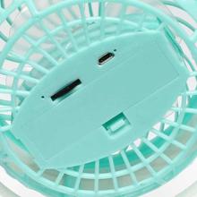 YL-676 USB Rechargeable 4-Inches Mini Clip Fan - White/Green