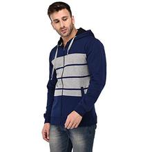 Vivid Bharti Blue Hooded Zipper Men's Sweatshirt