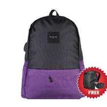 Yavie Dual Tone 19L Nylon USB Charging/Head Phone Port Casual Compatible Backpack-9031 With Free Bag Cover