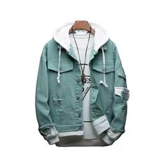 New Hooded Emerald Green Denim Jacket For Men