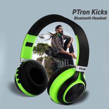 PTron Kicks Bluetooth Headset Wireless Stereo Headphone With Mic For All Smartphones (Green)