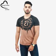 Being Human Beige Round Neck 27 Printed T-Shirt For Men