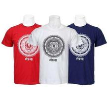 Pack Of 3 Mandala Printed 100% Cotton T-Shirt For Men-Blue/White/Green - 023
