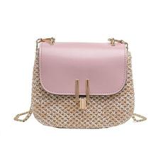 New Elegant Women Straw Messenger Bag Versatile Messenger