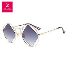 DENISA Retro Round Sunglasses Women Men Fashion Steampunk