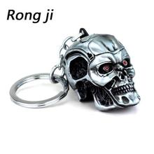 Weight 65g Terminator skull head logo charm Keychain men and women fashion Pendant keyring jewelry car key Accessories