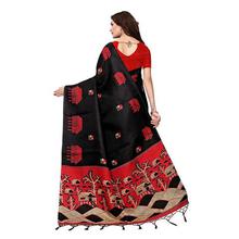 Anni Designer Women's Khadi Silk Black With Bouse Saree