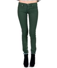 Dark Green High Waist Slim Fit Denim For Women