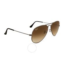 Ray Ban Aviator Light Brown Gradient Gunmetal Sunglasses