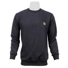 Black Solid Cotton Fleece Sweatshirt For Men