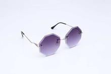 EAST Rimless Mirrored Hexagon Shaped Sunglass For Women- Shaded Brown