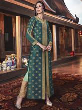 Stylee Lifestyle Green Raw Silk Embroidered Dress Material-2199